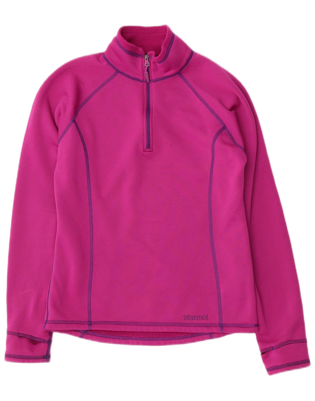 MARMOT Womens Zip Neck Sweatshirt Jumper UK 10 Small Purple Polyester