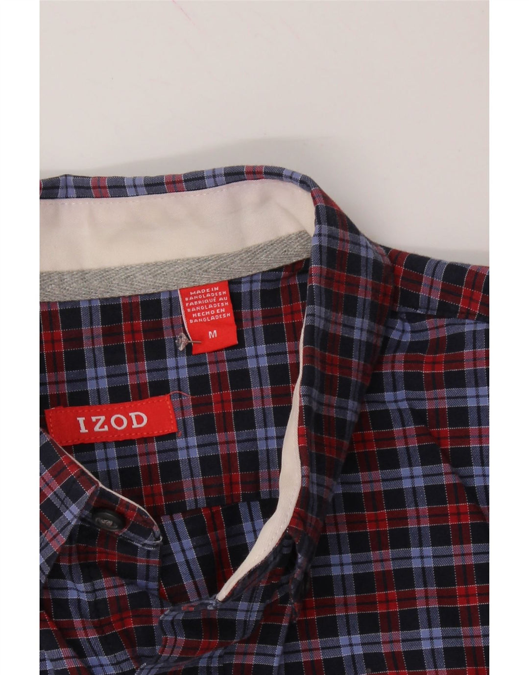 IZOD Mens Shirt Medium Red Check Cotton Vintage Izod and Second-Hand Izod from Messina Hembry 
