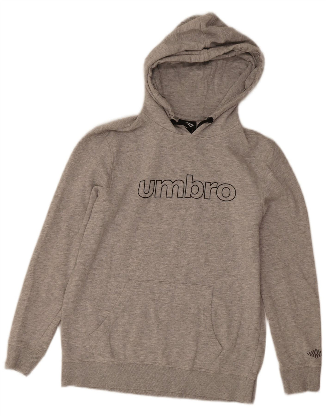 Maglione con cappuccio grafico da uomo Umbro in cotone grigio medio