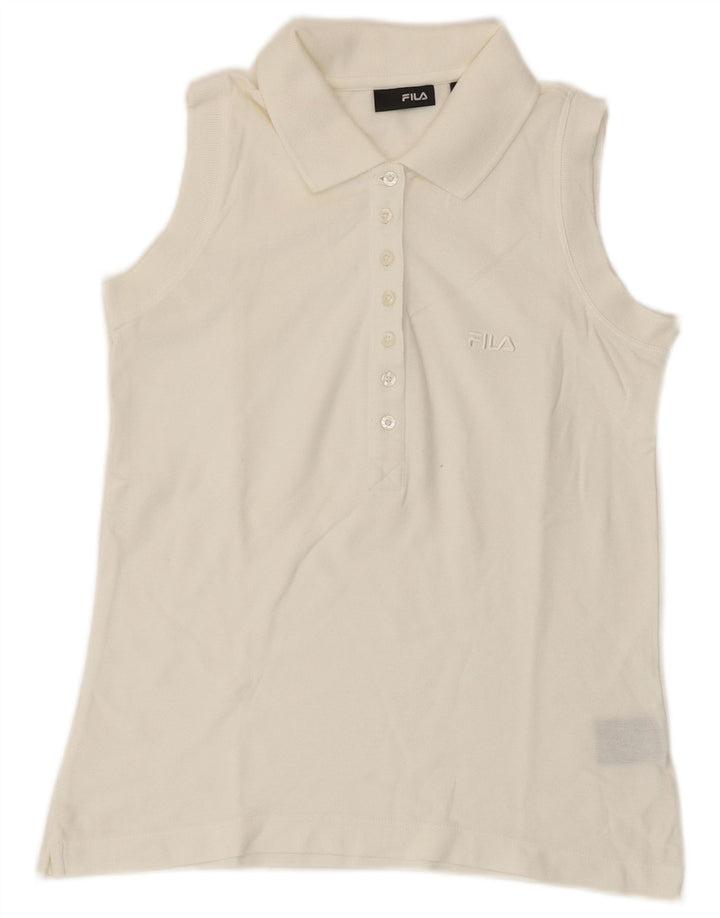 Polo senza maniche da donna Fila UK 12 cotone bianco medio