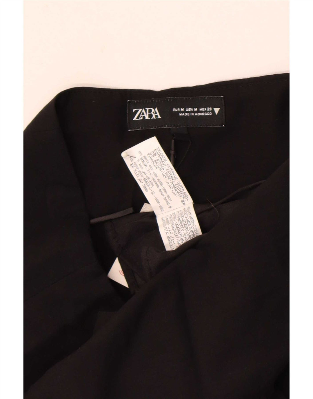 Gonna mini a strati a vita bassa da donna Zara media W28 cotone nero