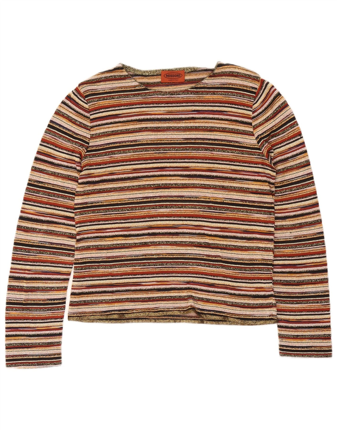Top camicetta da donna Missoni UK 12 a righe multicolori medie
