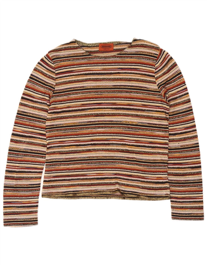 Top camicetta da donna Missoni UK 12 a righe multicolori medie