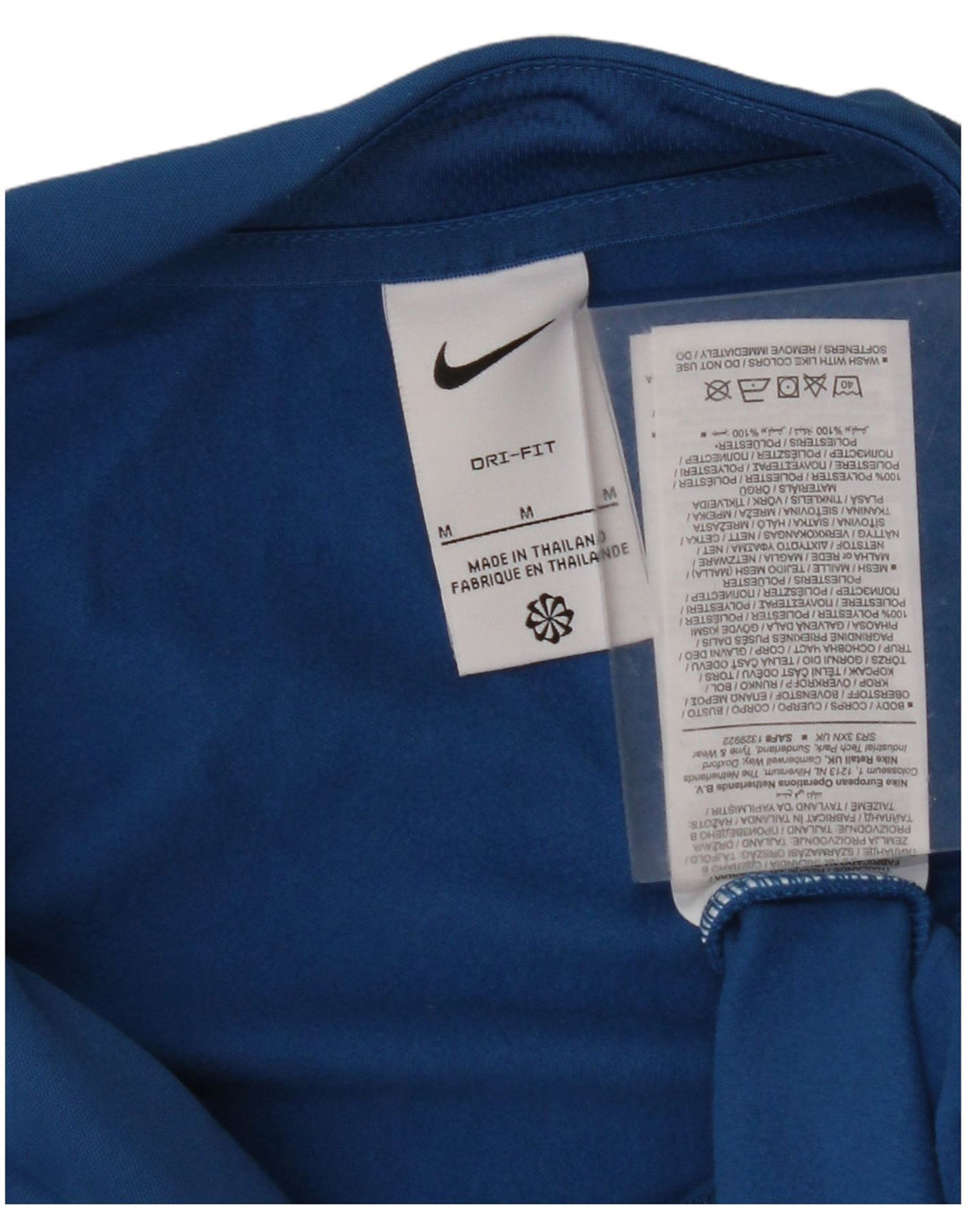 NIKE Top da tuta pullover con zip e collo Dri Fit da donna UK 14 Blu medio