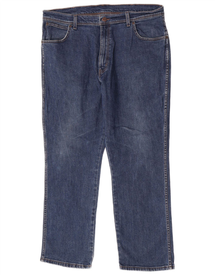 Jeans dritti da uomo Wrangler vestibilità regolare W40 L30 cotone blu