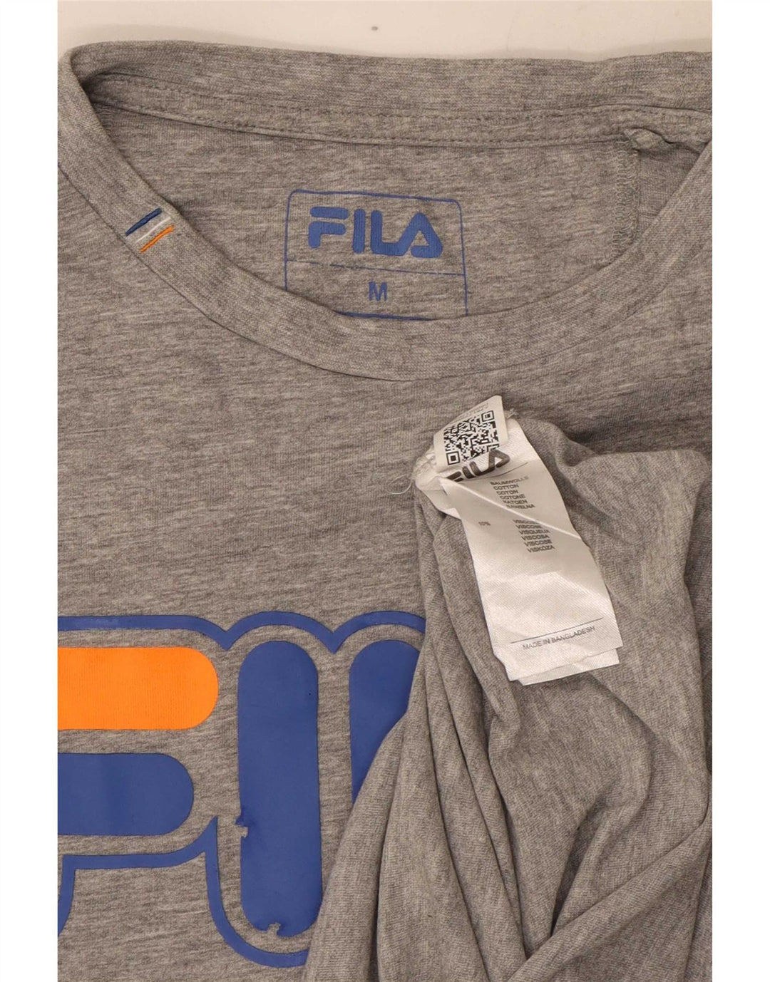 T-shirt grafica da uomo Fila Top in cotone mélange grigio medio