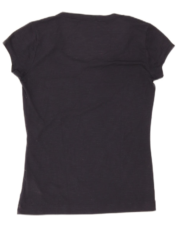 T-shirt grafica da donna Calvin Klein Top UK 6 XS blu navy stampa animalier
