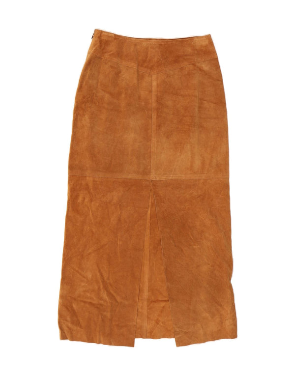 KOOKAI Womens Suede High Waist Maxi Skirt UK 14 Large W28 Brown Classic