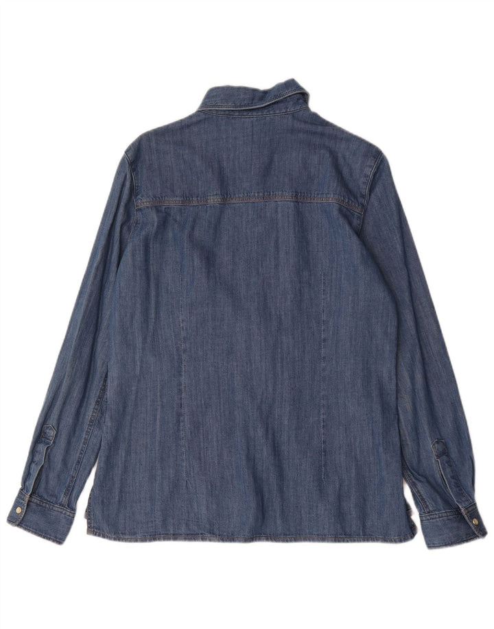 Camicia di jeans vintage da donna UK 16 grande blu