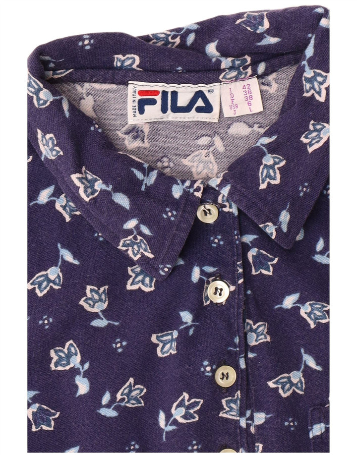 Polo senza maniche da donna FILA IT 42 Medio Blu Navy Floreale