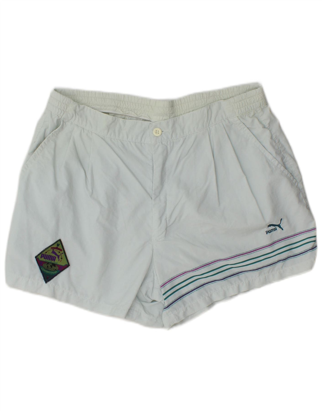 Pantaloncini chino con pegging da uomo Puma W36 Large in poliammide a righe blu