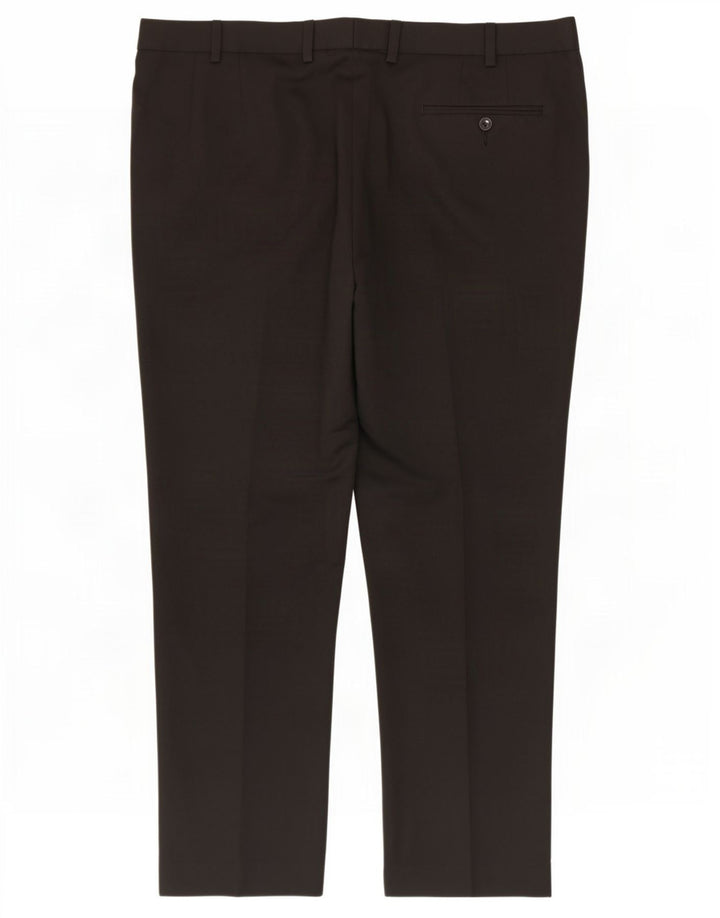 Pantaloni da abito vestibilità regolare Marks & Spencer da uomo W40 L29 poliestere nero
