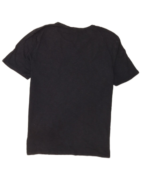 T-shirt da uomo Reiss Top grande in cotone chiazzato nero