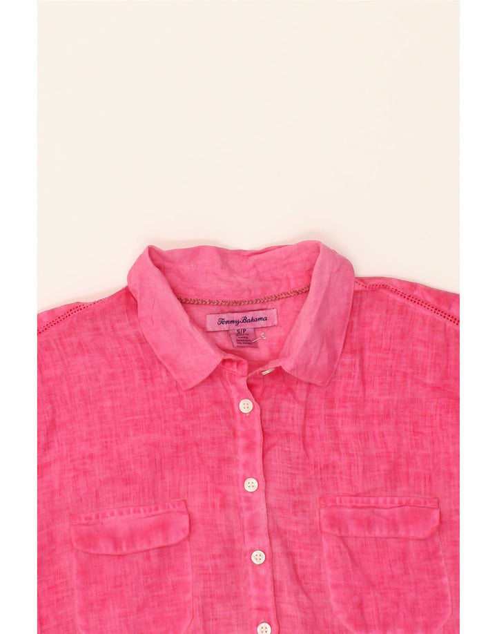 TOMMY BAHAMA Womens Short Sleeve Pullover Shirt UK 10 Small Pink Vintage Tommy Bahama and Second-Hand Tommy Bahama from Messina Hembry 