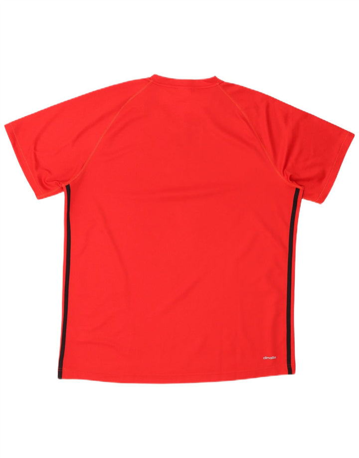 T-shirt ADIDAS Climalite da uomo XL rossa in poliestere