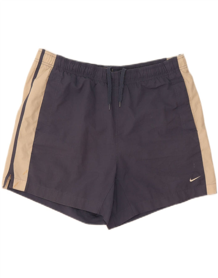 Pantaloncini da bagno Nike da uomo grandi in poliestere color block blu navy