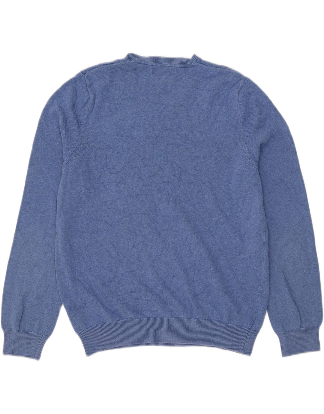 Maglione maglione con scollo a V da uomo Marks & Spencer grande cotone blu