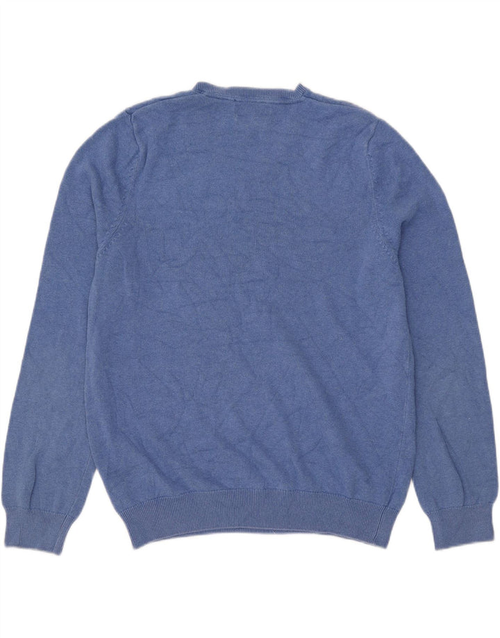 Maglione maglione con scollo a V da uomo Marks & Spencer grande cotone blu
