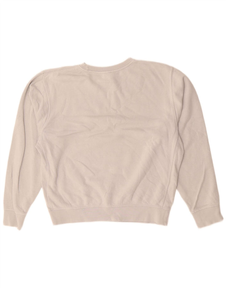 Felpa da donna NIKE maglione UK 8 piccolo cotone grigio