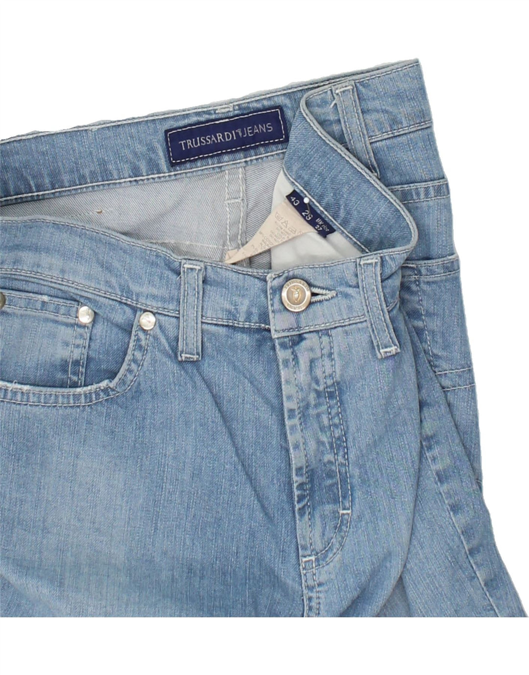TRUSSARDI Womens Straight Jeans  W27 L30 Blue Cotton Vintage Trussardi and Second-Hand Trussardi from Messina Hembry 
