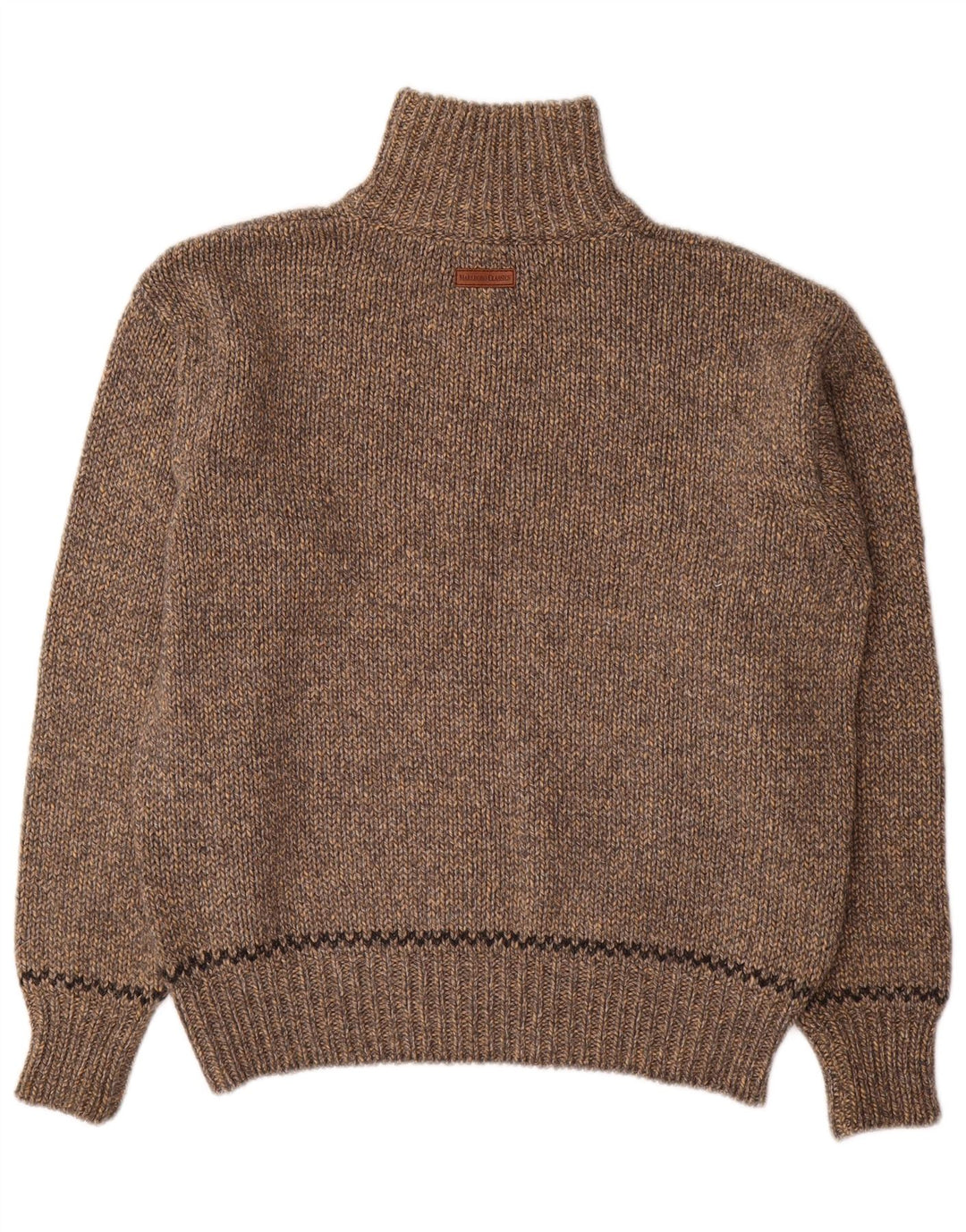 Marlboro Classics Maglione da uomo con zip e collo in lana grigio medio