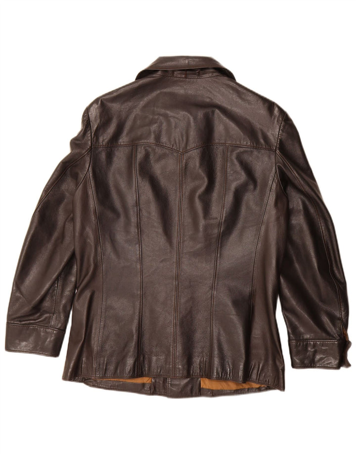 Giacca in pelle vintage da donna IT 50 XL in pelle marrone