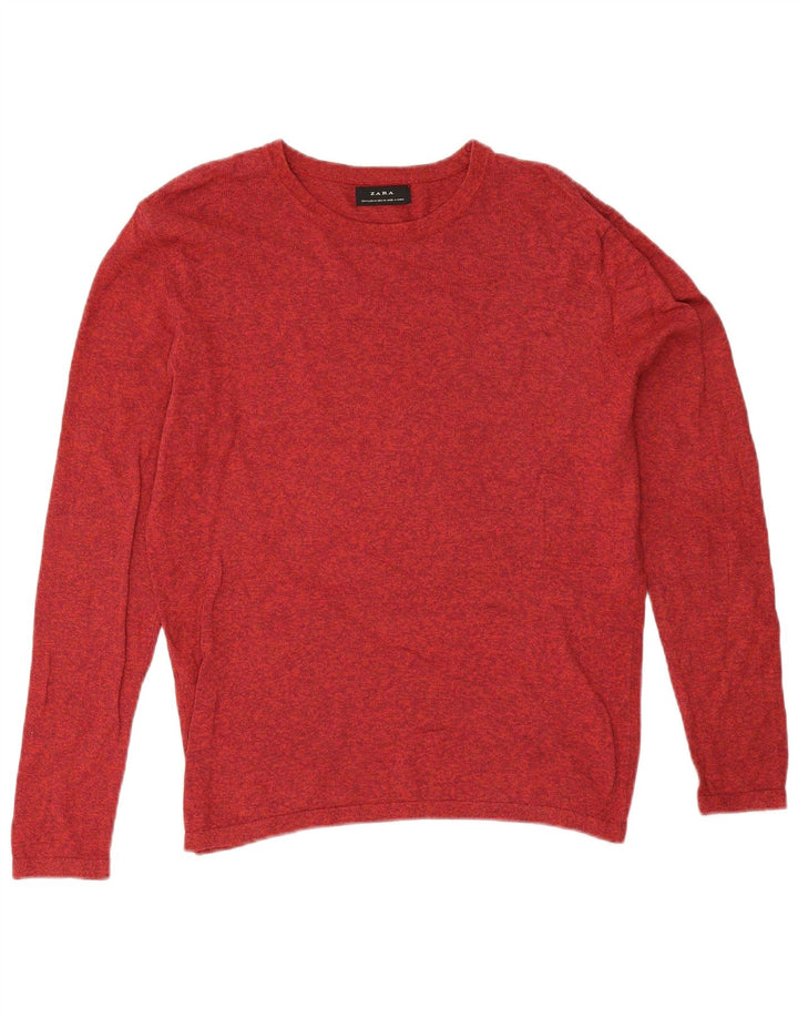 Maglione Zara da uomo con scollo a barca rosso medio screziato