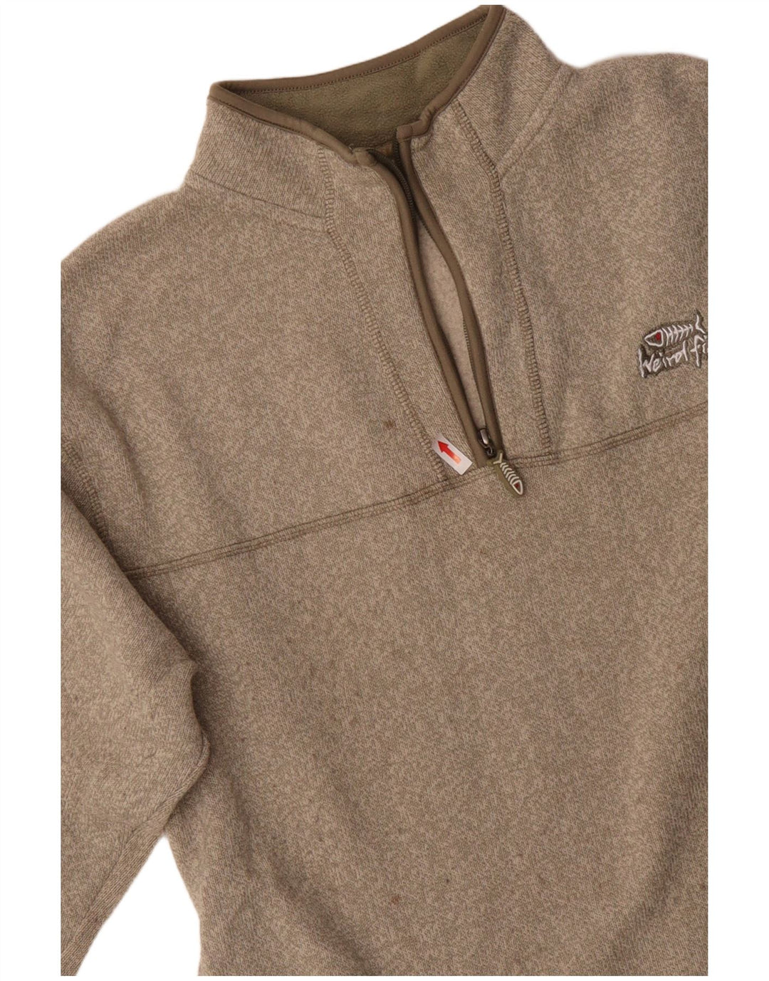 WEIRD FISH Felpa da uomo con zip e collo Maglione poliestere beige medio