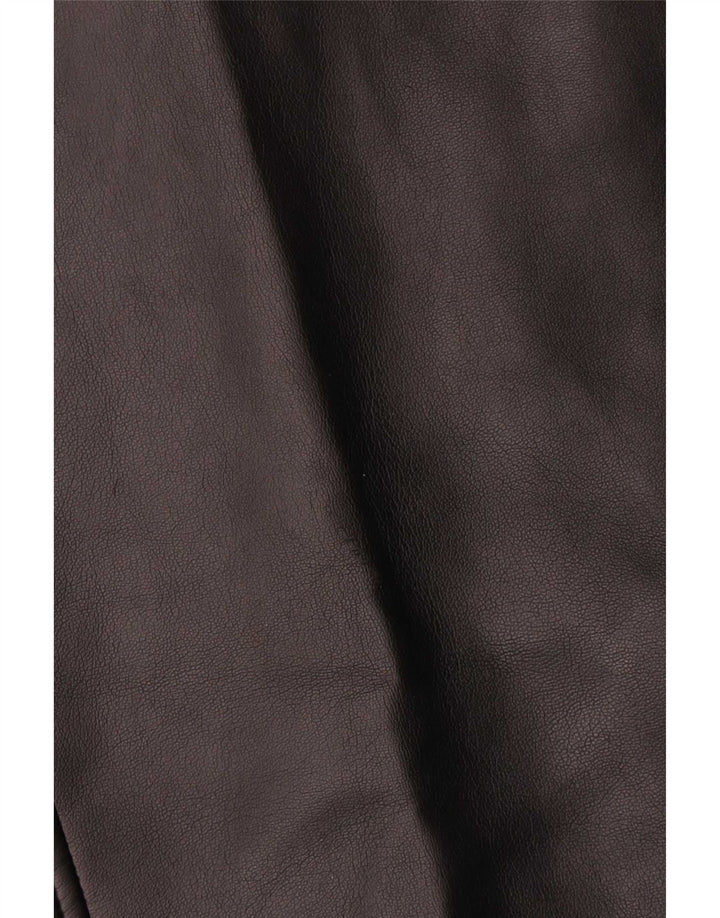 Gilet in pelle da donna vintage UK 10 piccolo nero
