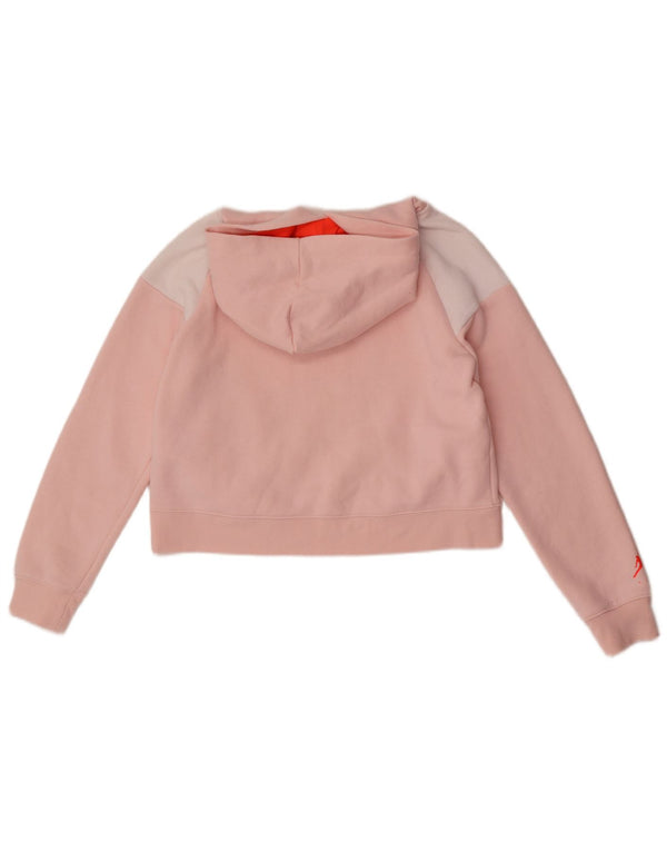 Felpa con cappuccio grafica corta per ragazze Jordan 12-13 anni Large Pink Colourblock