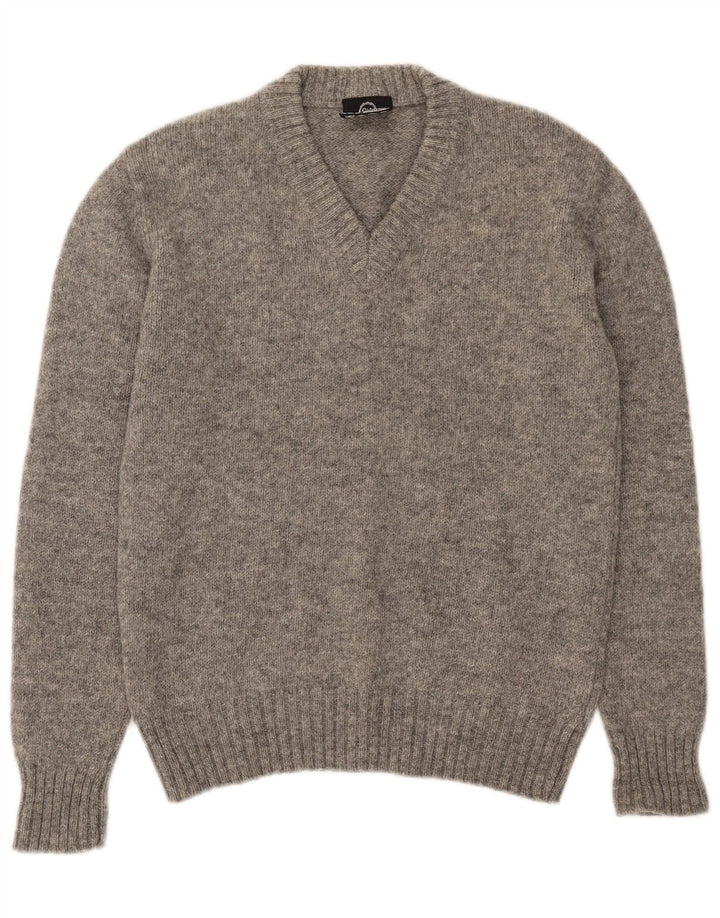 Maglione da uomo con scollo a V C&A IT 56/558 XL Lana screziata grigia