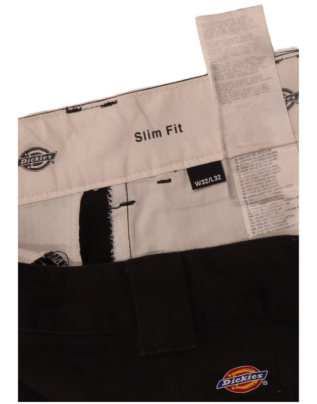 Pantaloni chino slim fit da uomo Dickies W32 L32 cotone nero