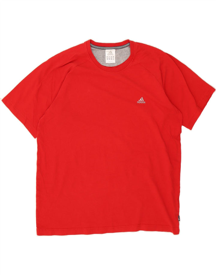 ADIDAS Mens T-Shirt Top XL Red Cotton Vintage Adidas and Second-Hand Adidas from Messina Hembry 