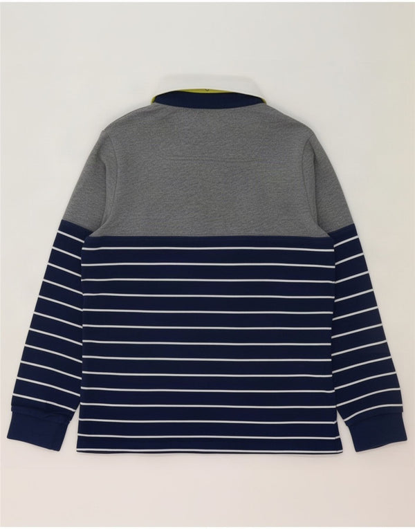 Polo da rugby a maniche lunghe da bambino Puma 9-10 anni in cotone a righe blu navy