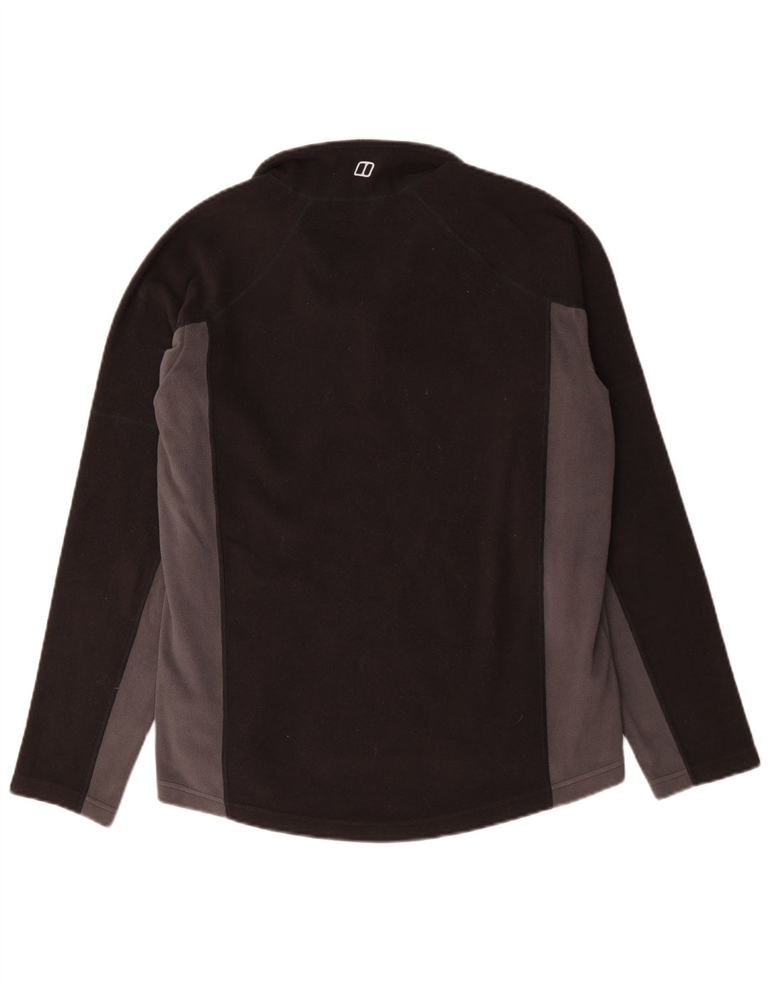 Maglione in pile da uomo Berghaus con zip e collo, poliestere color block medio nero