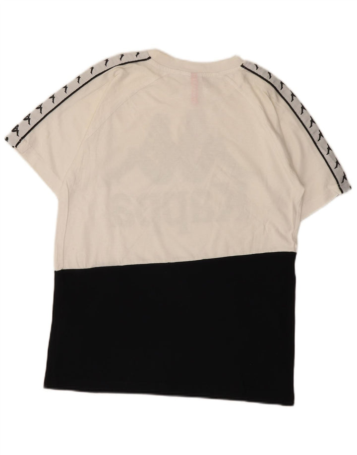 T-shirt grafica da uomo Kappa Top Small in cotone color block bianco