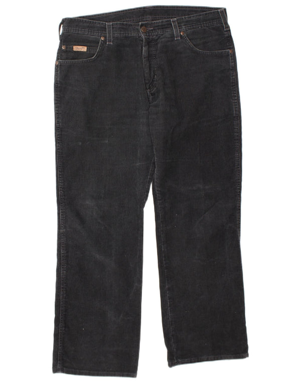 Pantaloni Wrangler da uomo Roxboro dritti in velluto a coste W34 L30 cotone blu navy