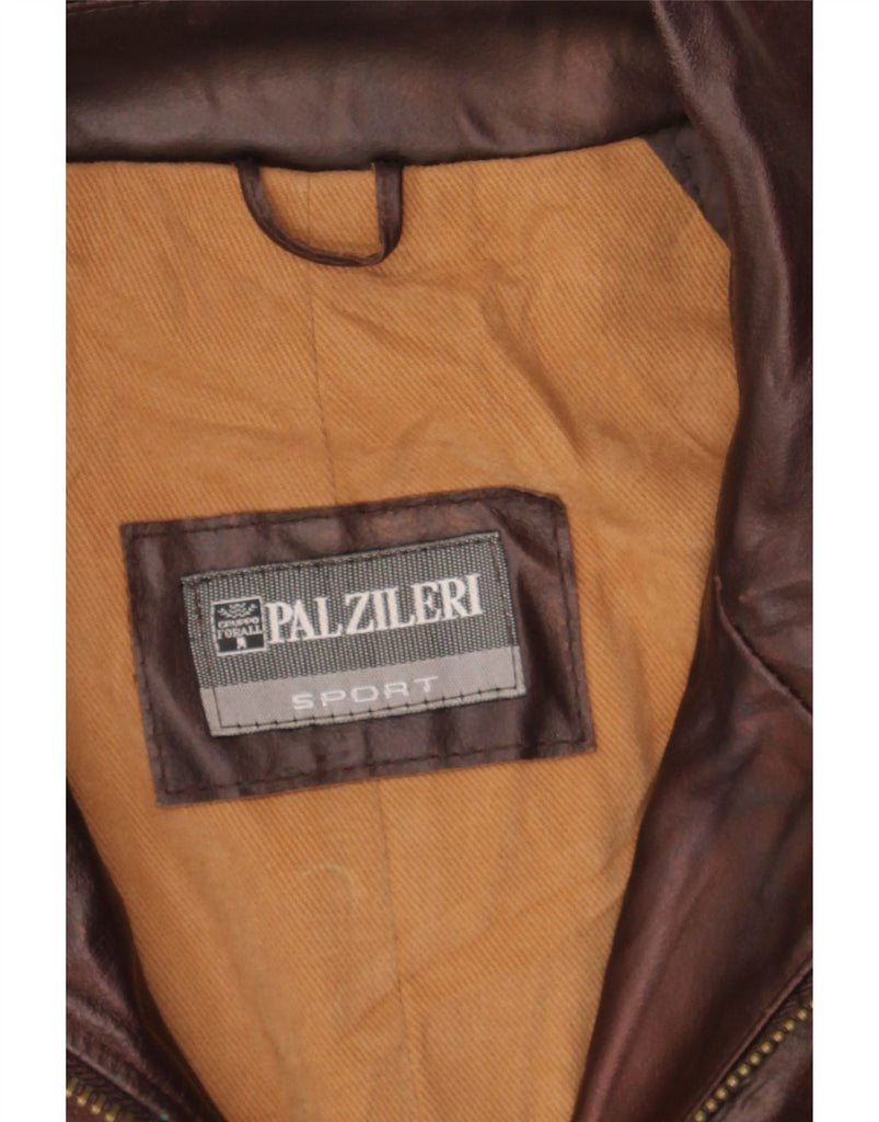 PAL ZILERI Mens Leather Coat UK 42 XL Brown Leather Vintage Pal Zileri and Second-Hand Pal Zileri from Messina Hembry 