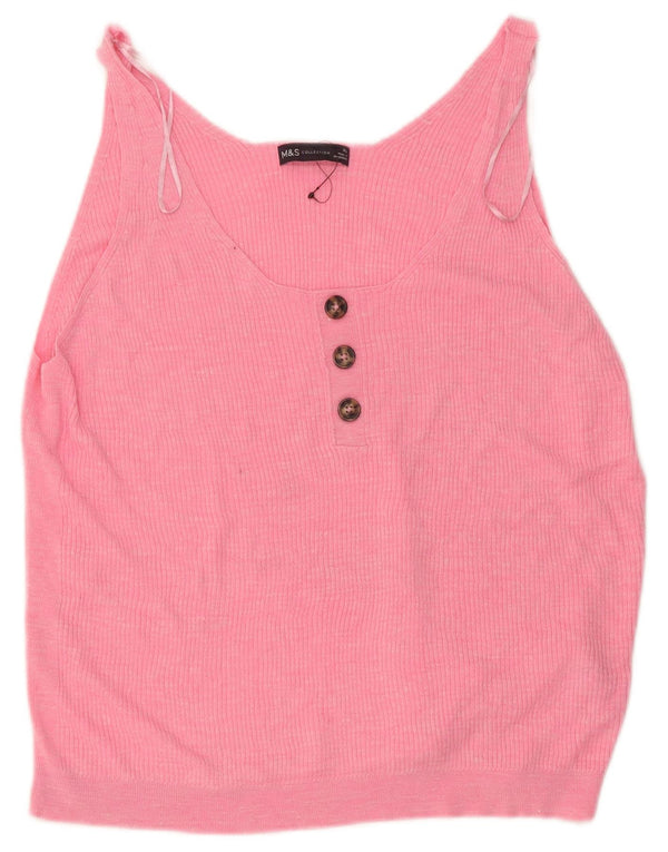 Canotta corta da donna Marks & Spencer UK 18 XL Acrilico rosa