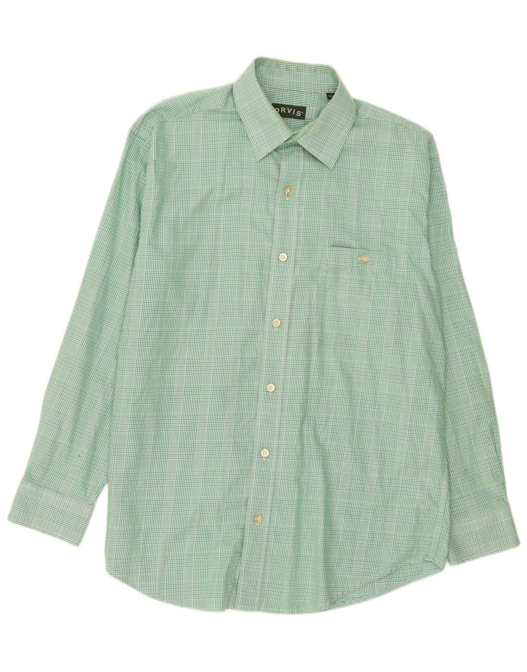Camicia in flanella da uomo Orvis in cotone a quadri verdi grandi