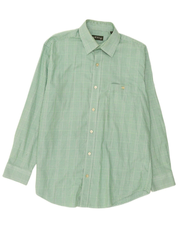 Camicia in flanella da uomo Orvis in cotone a quadri verdi grandi