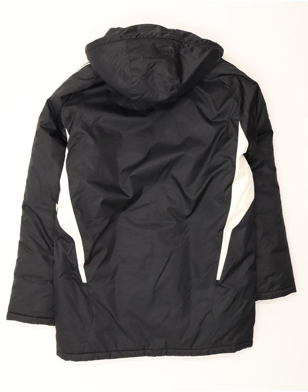 Cappotto imbottito da uomo con vestibilità ampia con cappuccio Adidas UK 40/42 Medium Black Colourblock