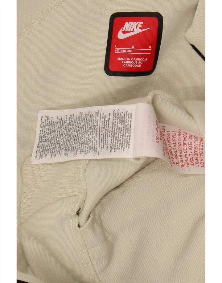 Maglione con cappuccio e zip NIKE per ragazzi 12-13 anni, cotone bianco grande