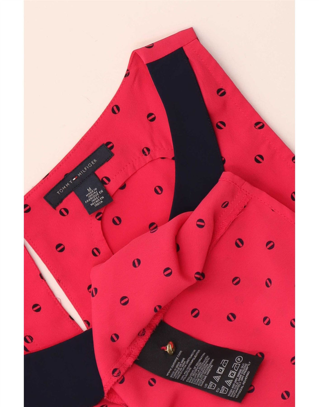 Camicetta senza maniche da donna Tommy Hilfiger UK 14 medio rosso maculato