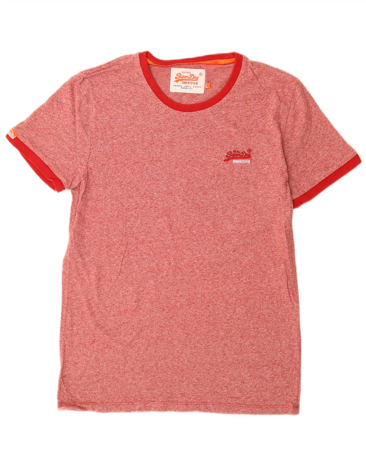T-shirt grafica da uomo Superdry Top grande rosso chiazzato