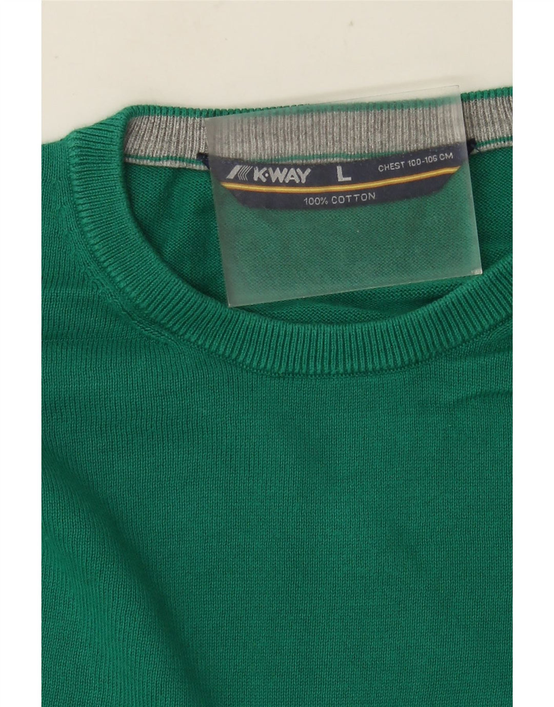 Maglione maglione girocollo da uomo K-Way grande cotone verde