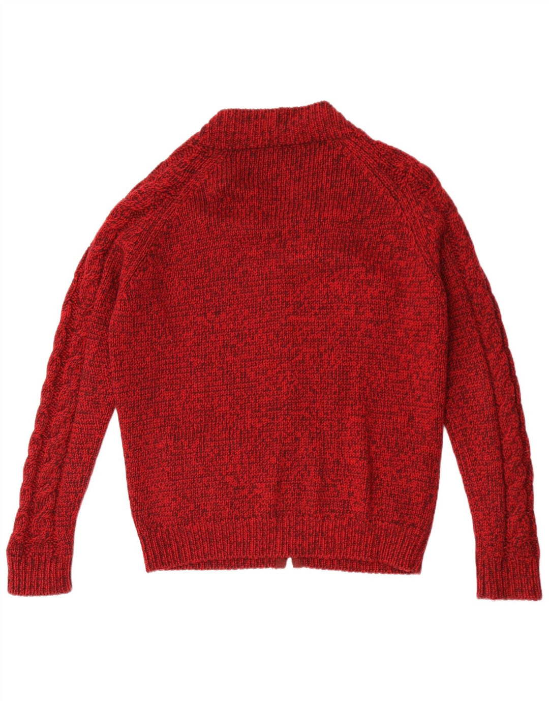 Maglione cardigan da uomo vintage rosso medio screziato