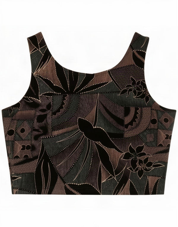 J.Ribkoff Top corto da donna con motivo astratto UK 16 Large Multicolor