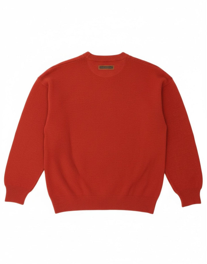 VINTAGE Mens Crew Neck Jumper Sweater Large Red
