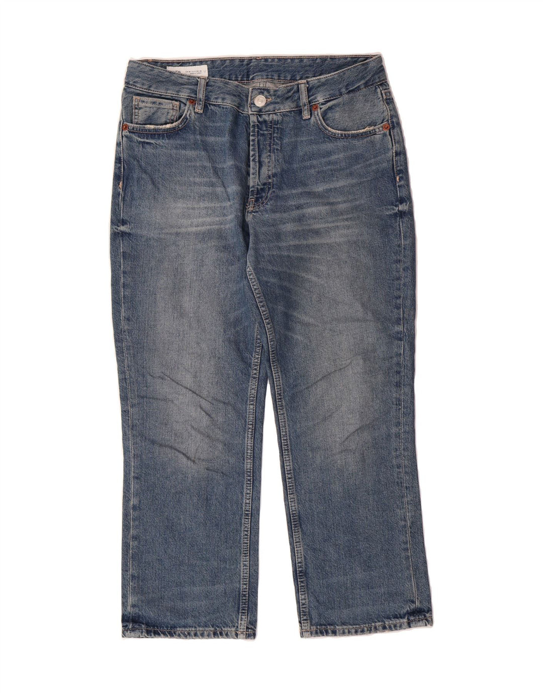 ZARA Womens Cropped Jeans EU 38 Small W28 L25 Blue Cotton Vintage Zara and Second-Hand Zara from Messina Hembry 
